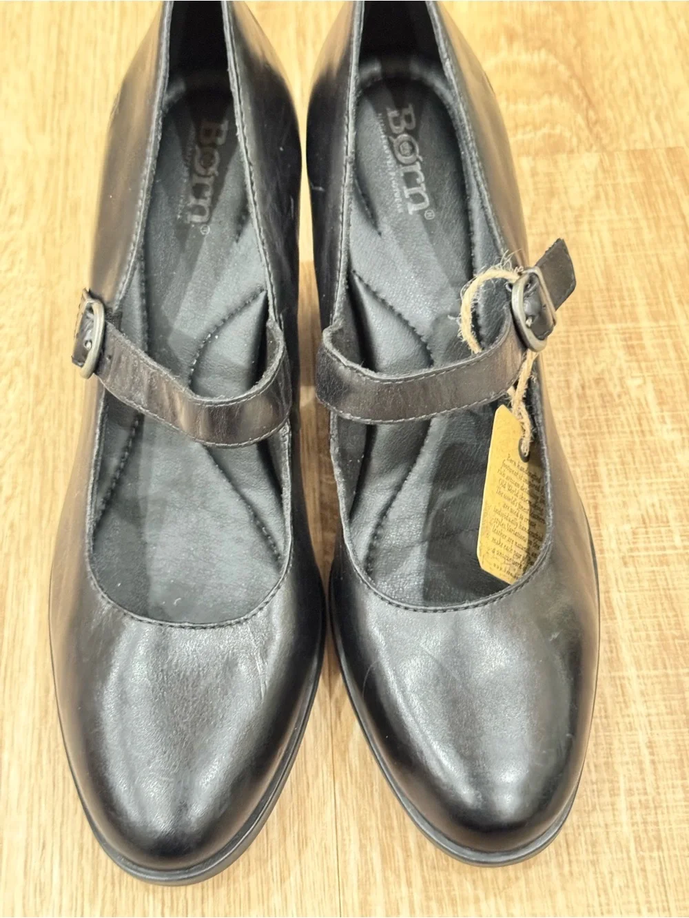 Born Kiki Mary Jane Pumps Women’s 10M Black Leather Block Heel NWT